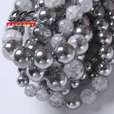 Cracked Quartz Round Natural Stone Beads for Jewelry Making