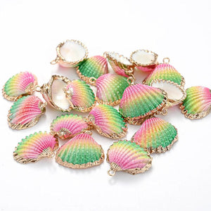 Threaded Seashells for Jewelry Making DIY Earring Charms 3-10pcs