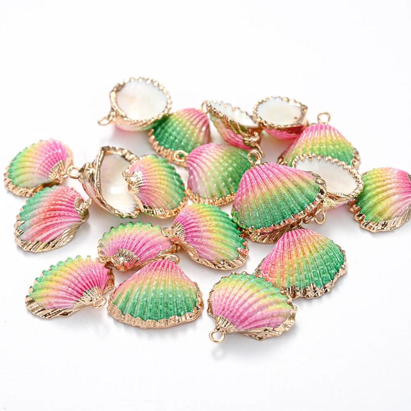 Threaded Seashells for Jewelry Making DIY Earring Charms 3-10pcs