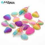 Threaded Seashells for Jewelry Making DIY Earring Charms 3-10pcs