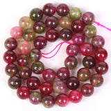 Watermelon Tourmaline Jade Beads 6 8 10mm Round Loose Stones DIY Bracelet
