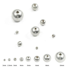 Sterling Silver Ball End Beads Round Spacer Beads
