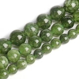 Natural Emerald Green Jade Bead Round Smooth Loose Beads for Jewelry Making 15''
