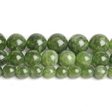 Natural Emerald Green Jade Bead Round Smooth Loose Beads for Jewelry Making 15''