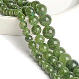 Natural Emerald Green Jade Bead Round Smooth Loose Beads for Jewelry Making 15''