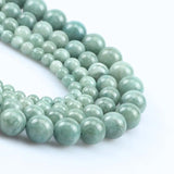 6/8/10/12mm AA Natural Stone Green Burmese Jade Bead Round Smooth 15''