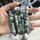 4 6 8 12mm Natural Stone Fluorite Matte Round Loose Beads For Jewelry Making