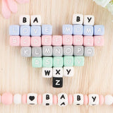 Silicone Letter Beads 12mm Alphabet DIY Name Food Pacifier Pendant