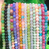 Colorful Faceted Tourmaline Agates Aquamarines Stone Beads 6-10mm