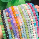 Colorful Faceted Tourmaline Agates Aquamarines Stone Beads 6-10mm