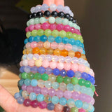 Colorful Faceted Tourmaline Agates Aquamarines Stone Beads 6-10mm