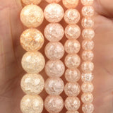 Champagne Cracked Crystal Round Spacer Beads 6/8/10/12mm