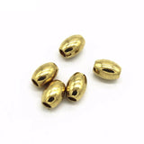100PCS Raw Brass Oval Spacer Beads for Jewelry Making