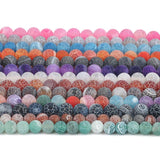 Dragon Veins Fire Agate Beads Round 6 8 10MM Natural Stone for Jewelry Making