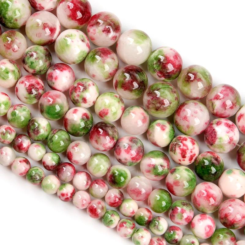 Green Rose Red Persian Jades Stone Beads for DIY Jewelry Making