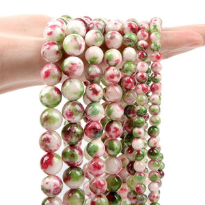 Green Rose Red Persian Jades Stone Beads for DIY Jewelry Making