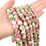Green Rose Red Persian Jades Stone Beads for DIY Jewelry Making