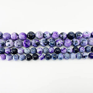 1 Strand 6-10mm Natural Purple Flame Agates Stone Beads for Jewelry Making