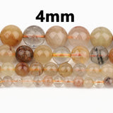 AA Colorful Rutilated Quartz Beads Natural Stone Round Loose Beads