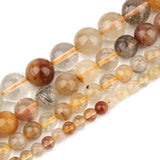 AA Colorful Rutilated Quartz Beads Natural Stone Round Loose Beads