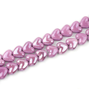 Colorful Heart Shape Ceramic Beads for Jewelry Making DIY