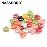 Colorful Heart Shape Ceramic Beads for Jewelry Making DIY