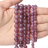Purple Kunzite Natural Stone Beads 6/8/10mm Round Loose Spacer Smooth Beads