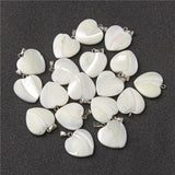 Mother of Pearl Shell Heart Pendant DIY Necklace Accessory