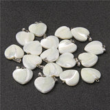 Mother of Pearl Shell Heart Pendant DIY Necklace Accessory