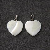 Mother of Pearl Shell Heart Pendant DIY Necklace Accessory