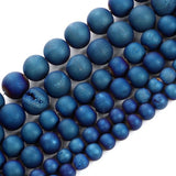 Sapphire Smile Agate Charm Round Stone Beads for Jewelry Making 4-12MM