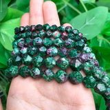 Faceted Epidote Zoisite Stone Beads for Jewelry Making 15''