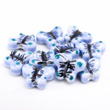 18mm Butterfly Pattern Ceramic Beads Ink Painting Porcelain Hole Bead