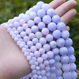 Natural Stone Purple Persian Jades Tourmaline Bead Round Smooth Spacer Bead 15In