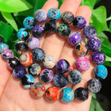 Orange Purple Dragon Veins Agate Round Beads 15''Strand 6-10mm