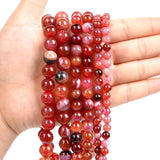 Natural Stone Beads Amber Sardonyx Agate Round Loose Spacer Beads 6/8/10MM