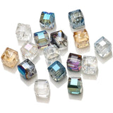 Glass Faceted Square Crystal Cube Beads - DIY Charm Bracelets Jewelry