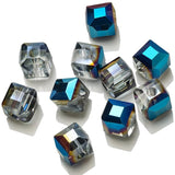 Glass Faceted Square Crystal Cube Beads - DIY Charm Bracelets Jewelry