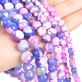 Pink Fire Agate Stone Beads for Jewelry Making 6/8/10MM