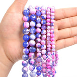 Pink Fire Agate Stone Beads for Jewelry Making 6/8/10MM
