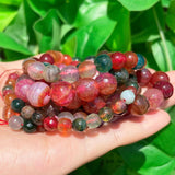 Dragon Veins Agates Beads Loose Spacer Bracelet Making 15''