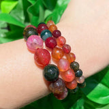 Dragon Veins Agates Beads Loose Spacer Bracelet Making 15''