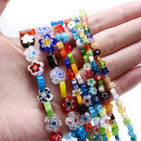 Frangipani Glass Beads Mixed Loose Spacer Beads For Jewelry Making