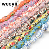 Hand Painted Fish Ceramic Beads 15x12mm