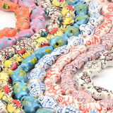 Hand Painted Fish Ceramic Beads 15x12mm
