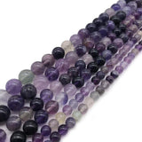 Purple Fluorite Stone Round Beads for Jewelry Making 6/8/10mm