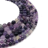 Purple Fluorite Stone Round Beads for Jewelry Making 6/8/10mm