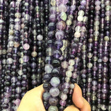 Purple Fluorite Stone Round Beads for Jewelry Making 6/8/10mm