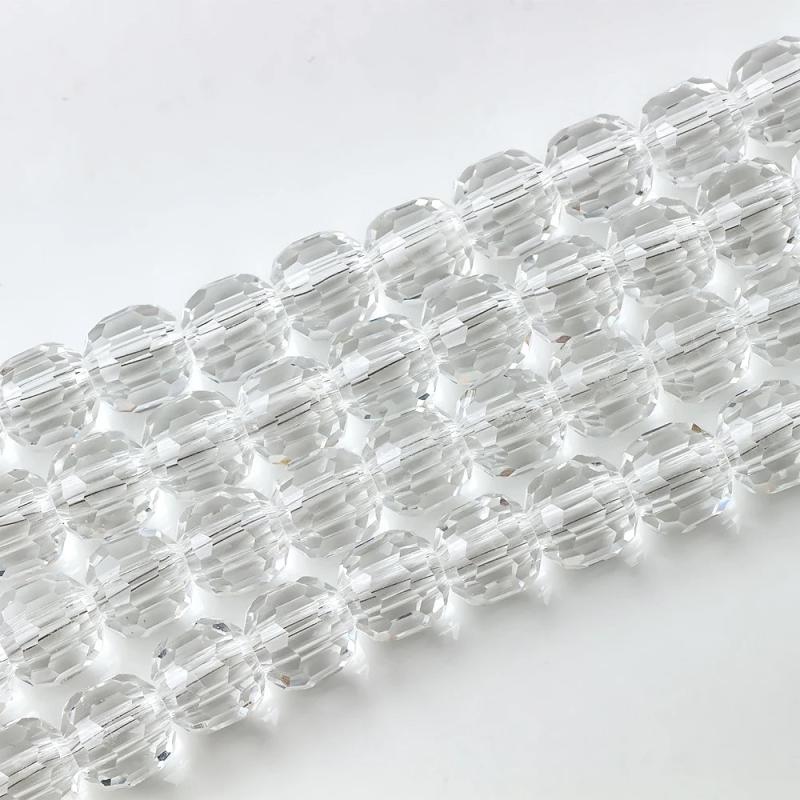 Big Hole Crystal Glass Spacer Natural Stone Round Beads Jewelry Making DIY
