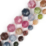 Olive Shape Tourmaline Beads 6 8 10mm Natural Faceted Loose Spacer Beads